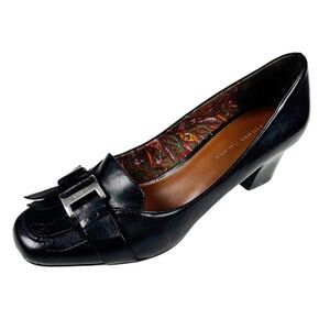Etienne Aigner Black Leather Tassel Pumps Size 7